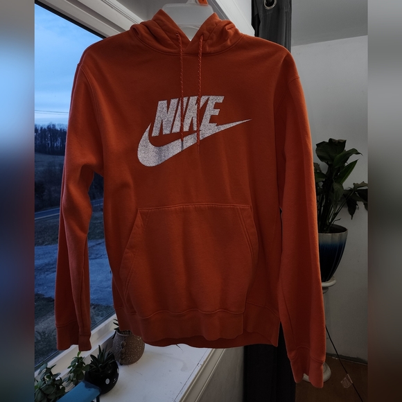 Nike Men's Sportswear Pullover Hoodie Orange Size S - Picture 2 of 5